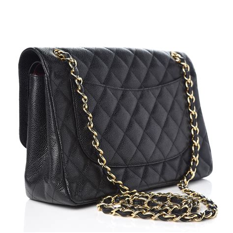 chanel jumbo caviar silver|CHANEL Caviar Quilted Jumbo Double Flap Black.